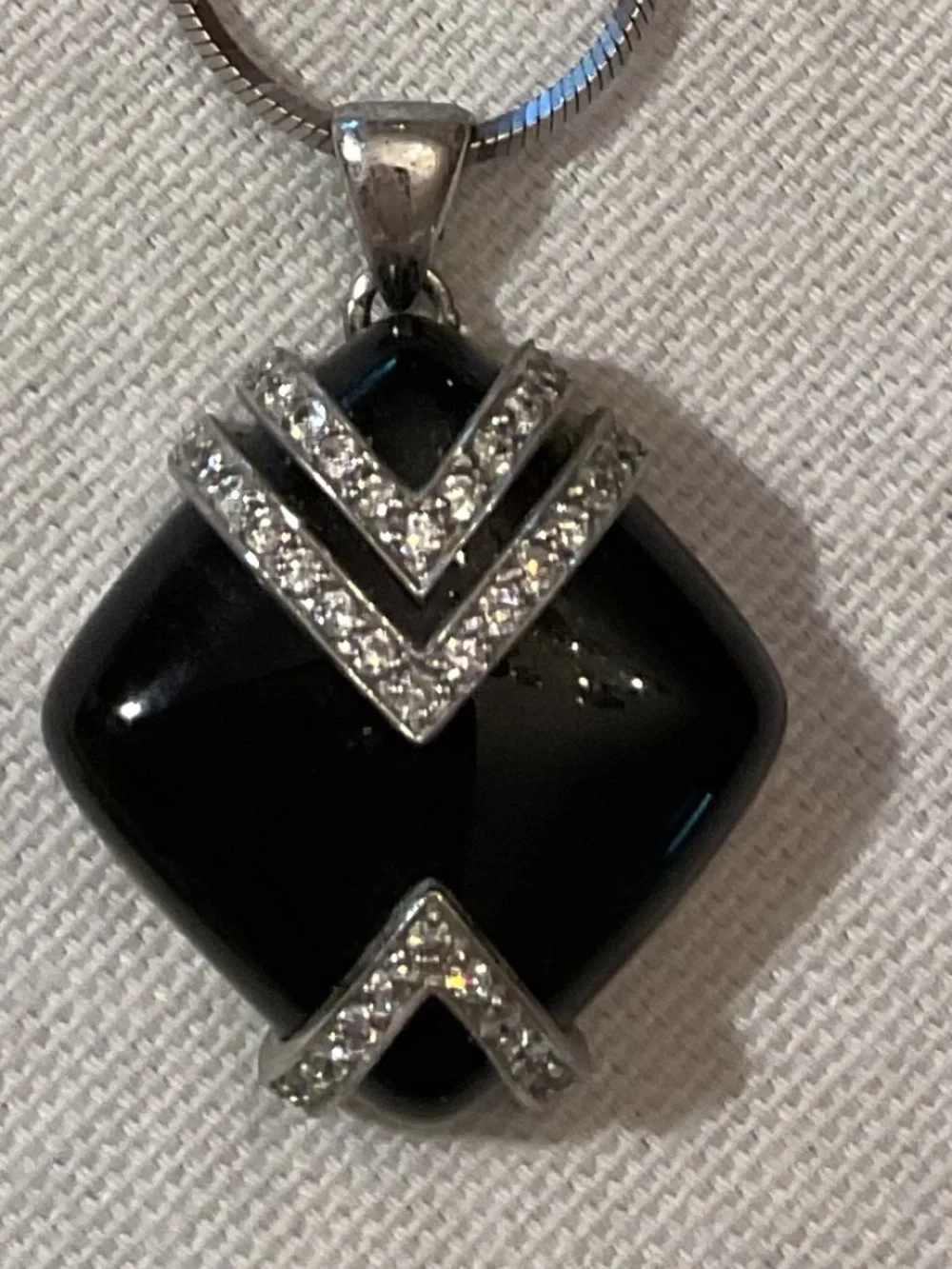 NWOT Italy BVLGARI DESIGN 925 Sterling Silver BLack Onyx Necklace/Earrings Set